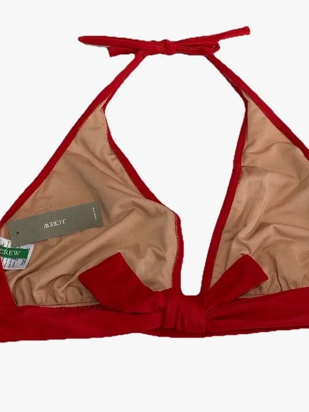 J Crew DD halter tie-back bikini top with mesh Women’s Beach Vacation BY633 - Picture 3 of 4